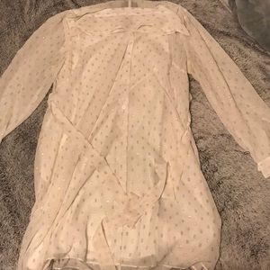 Lane Bryant White, Gold Chiffon Dress (size 16)